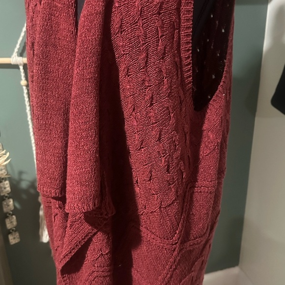 Coldwater Creek Burgundy Open Front Knit Vest Size L 🦄 - Picture 3 of 4
